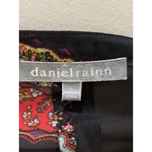 Daniel Rainn Women's Size Large Sheer Black Floral Breathable Long Sleeve Blouse - Picture 3 of 11